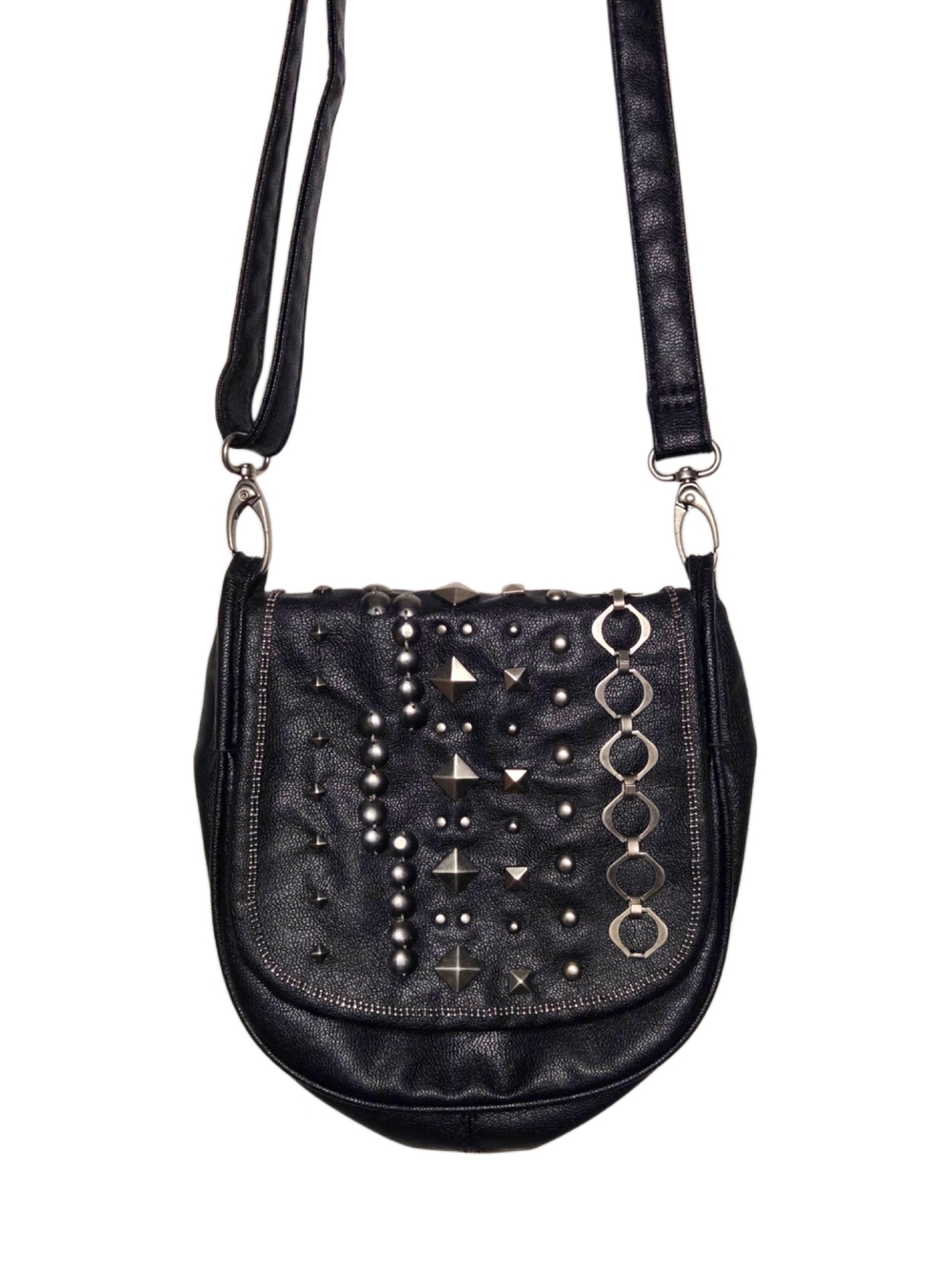 Y2k Grunge Black Studded Crossbody Bag !